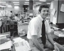  ?? FILE PHOTO ?? Robert Giles, new executive editor of the Times-Union and Democrat and Chronicle, sits in the newsroom in this photo from 1977.