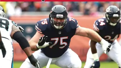  ?? | AP ?? Guard Kyle Long played only one snap Sunday against the Packers because of a finger injury suffered against the Saints.