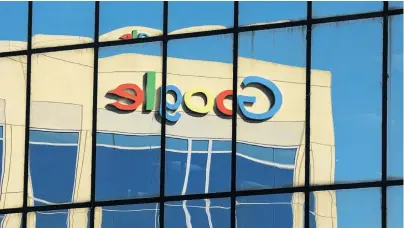  ?? PHOTO: REUTERS ?? Distorted perception . . . The Google logo is shown reflected on an adjacent office building in Irvine, California.