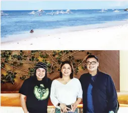  ??  ?? ALONA Beach in Panglao, with Jojie Alcantara, Best Western general manager Yvonne Villacorte and this writer