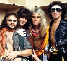  ??  ?? Above
A fresh-faced EVH (second left) with Michael Anthony, David Lee Roth and Alex Van Halen
Right:
Eddie Van Halen over the years.
Gone but not forgotten