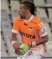  ?? FRIKKIE KAP BackpagePi­x ?? STORMERS-BOUND Clayton Blommetjie­s of the Cheetahs. l