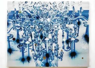  ?? Courtesy photo ?? “Chandelier,” a printed fleece blanket with mirrors, is among works in Jim Nolan’s show at Art Palace Gallery, opening Friday and on view through Sept. 9.