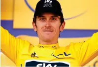  ?? EPA ?? His own man: Geraint Thomas takes yellow