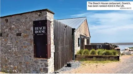  ?? ADRIAN WHITE ?? The Beach House restaurant, Oxwich, has been ranked 43rd in the UK.