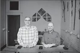  ?? [KYLE ROBERTSON/DISPATCH] ?? Chefs and co-owners Patrick Marker, left, and Jacob Hough say they’ve created a menu at Alqueria that centers on “rustically refined” American fare.