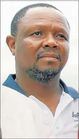  ??  ?? IN THE EYE OF THE STORM: Mdantsane Local Football Associatio­n Xolani Bishoti is in hot water after taking a swipe at Safa Buffalo City’s regional and national leaders. Bishoti has now been placed on suspension