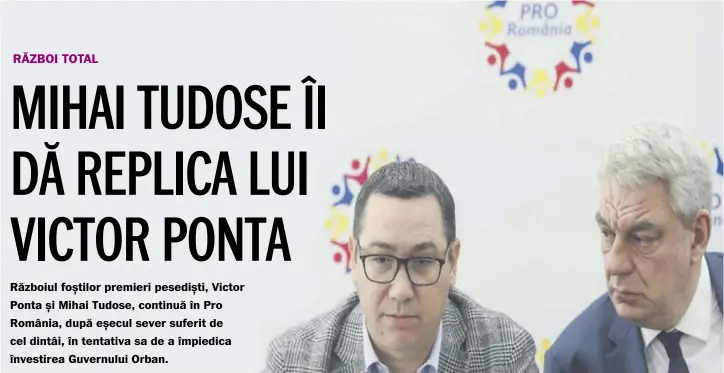  ??  ?? Președinte­le Pro România, Victor Ponta, și eurodeputa­tul Mihai Tudose