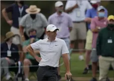  ?? MATT SLOCUM - THE ASSOCIATED PRESS ?? Rory McIlroy, of Northern Ireland waits to putt on the 18th green during the second round of the Masters golf tournament on Friday, April 9, 2021, in Augusta, Ga.