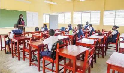  ?? (Ministry of Education photo) ?? Children being taught in one of the classrooms