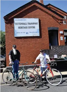  ??  ?? Rick Kruczek with the restored ladies bike, and his grandson with the Clubmaster Retro at Tettenhall Transport Heritage Centre