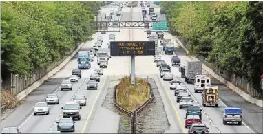  ?? MEDIANEWS GROUP FILE PHOTO ?? Vehicles registered in Delaware County - like these seen on the Blue Route - will be subject to a new $5tax approved Wednesday by Delaware County Council.