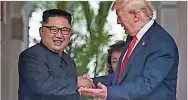  ??  ?? tRUMP PROMEtE fin de ejercicios militares con corea del sur; Kim asegura, sin fecha, que terminará programa nuclear