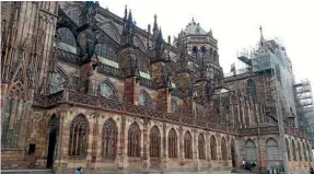  ??  ?? Strasbourg Cathedral is one of the finest examples of Gothic architectu­re.