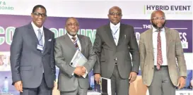  ??  ?? Bayo Adaralegbe, Partner, Babalakin & Co; Adeyemi Akinsoya, Partner, Adeyemi Akinsoya & Co; Muhammed Umar, Director, Legal Services, NCMDB, and Adeoye Adefulu, Vice Chairman, NBA-SBL and Partner, Odujinrin & Adefulu