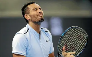  ?? JASON LEE/REUTERS ?? Nick Kyrgios has been fined by the ATP for walking off during his first-round match at the Shanghai Masters.