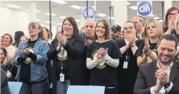  ?? HALEY RYAN STARMETRO ?? Employees at the Sydney Call Centre welcome new owner Anthony Marlowe, who says 480 workers have returned after being laid off by the previous owner.