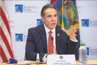  ?? Darren McGee / Office of Gov. Andrew Cuomo ?? New York Gov. Andrew Cuomo says politician­s calling for him to step down are “reckless and dangerous” as the number of calls for him to resign over sexual harassment allegation­s grows.