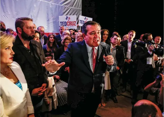  ?? Staff file photo ?? U.S. Sen. Ted Cruz, speaking in Houston after winning reelection in 2018, has dismissed his potential Democratic competitio­n next year as too far left for Texas.