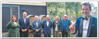  ??  ?? Sparkling wine expert Tyson Stelzer, right, meets with Tasmanian winemakers.