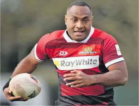  ?? Photo: Crusaders ?? Manasa Mataele is now camping with the Flying Fijians in Christchur­ch, New Zealand.