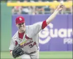  ?? KEITH SRAKOCIC – THE ASSOCIATED PRESS ?? J.A. Happ, making his second start with the Cardinals since being acquired from the Twins, pitched six solid innings to beat the Pirates.