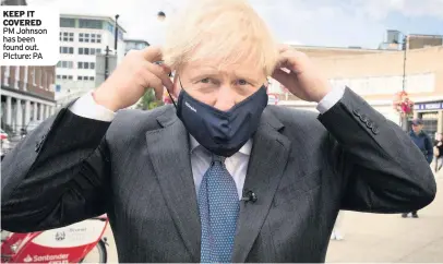  ??  ?? KEEP IT COVERED PM Johnson has been found out. PIcture: PA