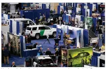  ??  ?? Vendors pitch products to government agencies and private firms at the expo. CBP will use the South Texas facial recognitio­n test results to prepare for a wider rollout along the southern and northern borders.