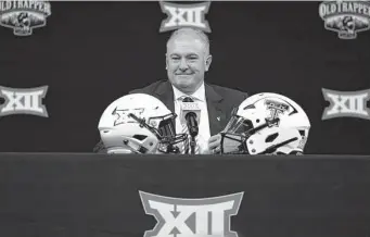  ?? LM Otero/Associated Press ?? Tech coach Joey McGuire, whose Cedar Hill teams used to take the field with a chainsaw, is winning over both recruits and his current locker room after bringing the same vibe to Lubbock.