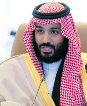  ?? SAUDI PRESS AGENCY / THE ASSOCIATED PRESS FILES ?? For Saudi Crown Prince Mohammed bin Salman, a plan to build two nuclear reactors constitute­s a step toward matching the nuclear program of Shia rival Iran.