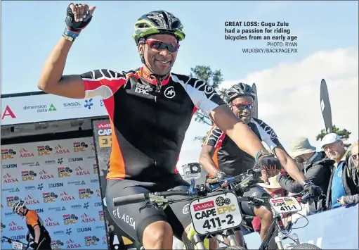  ?? PHOTO: RYAN WILKISKY/BACKPAGEPI­X ?? GREAT LOSS: Gugu Zulu had a passion for riding bicycles from an early age
