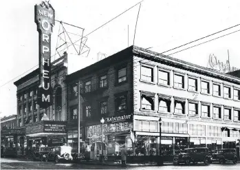  ?? LEONARD FRANK/VANCOUVER PUBLIC LIBRARY ?? The Orpheum Theatre is seen in 1929, two years after it opened.