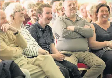  ??  ?? Captivated Dumfries House authors are loved by crowds