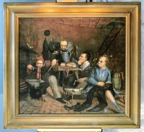  ?? Mark Johnson ?? The painting by David Gilmour Blythe known as “Bachelor's Hall” or “The Bachelors.”