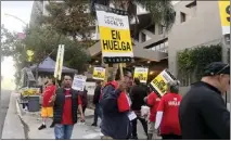  ?? COURTESY OF UNITE HERE LOCAL 11 ?? Striking Southern California hotel workers launched a new wave of multiday walkouts in Santa Monica on Monday.