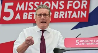 ?? ?? On a mission: Sir Keir Starmer delivers his speech in Manchester last week