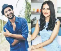  ??  ?? Lead actors of ‘Love Per Square Foot’, Vicky Kaushal and debutant actress Angira Dhar.