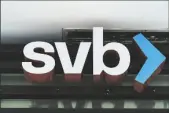  ?? DOVARGANES AP PHOTO/DAMIAN ?? The Silicon Valley Bank logo is seen at an open branch in Pasadena, Calif., on March 13, 2023.