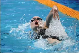  ?? FOTO: LEHTIKUVA/ATTILA KISBENEDEK ?? Fanny Teijonsalo kom 15:e i OS på 50 meter fritt.