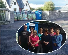  ??  ?? The new memorial wall and recycling facility in Cuil Aodha, which will be officially unveiled on Saturday, September 9.
Inset: Members of the local Tidy Towns Committee.