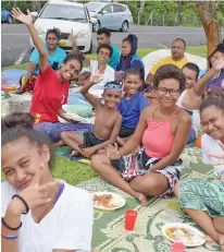  ?? Photo: Ronald Kumar ?? The Naivalu family, Turubau family and Lalagabibi family got togther to celebrate New Year with family at My Suva Picnic Park on January 1, 2019.