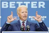  ?? Picture: REUTERS / KEVIN LAMARQUE ?? PAYBACK: Democratic US presidenti­al nominee Joe Biden is using derogatory comments attributed to Donald Trump on fallen soldiers in his electionee­ring.