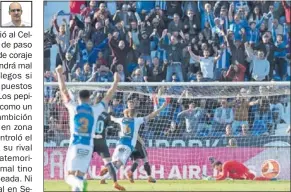  ??  ?? ALEGRÍA. Bustiza y Gumbau festejan el gol de Guerrero a Sergio.