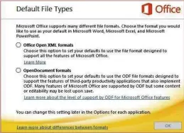  ?? ?? If you use Microsoft Office, you’re better off choosing Microsoft’s own file formats as the default