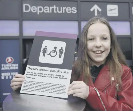  ??  ?? 0 Grace Warnock is campaignin­g for a new toilets sign that will remind others that not all disabiliti­es are visible