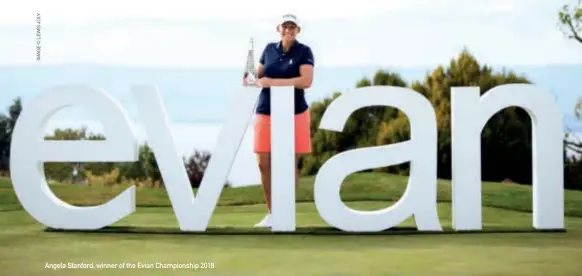  ??  ?? Angela Stanford, winner of the Evian Championsh­ip 2018