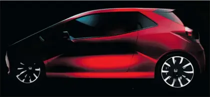  ?? PHOTOS(2)COURTESYOF­HONDACANAD­A ?? Honda has chosen the Montreal Internatio­nal Auto Show as venue for the world premiere of its GEAR concept, a crossover vehicle that is smaller than the carmaker’s popular CR-V. This teaser image provided a glimpse before the official unveiling.