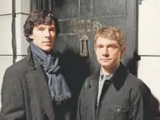  ?? PBS ?? Benedict Cumberbatc­h and Martin Freeman in “Sherlock.”