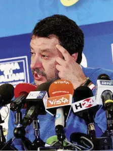  ?? LaPresse ?? Stordito Matteo Salvini in conferenza stampa ieri