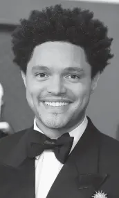  ?? JORDAN STRAUSS/INVISION 2021 ?? Trevor Noah, host of the Grammy Awards, expects to have an entertaini­ng show April 3.